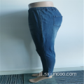 Jeans da donna in spandex di cotone con pantaloni lunghi tessuti delicati sulla pelle